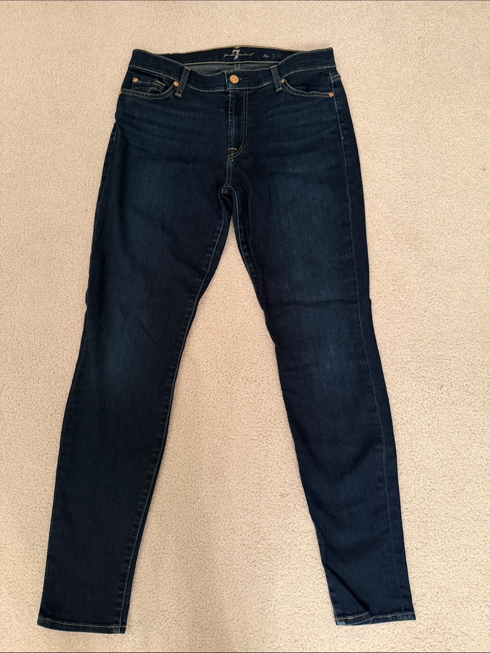 7 For All Mankind Dark Blue Skinny Jeans